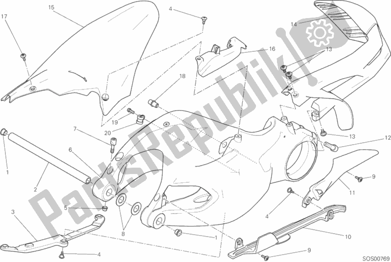 Todas las partes para Brazo Oscilante de Ducati Multistrada 1200 S Thailand 2017